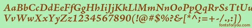 AjensonproBolditcapt Font – Brown Fonts on Green Background