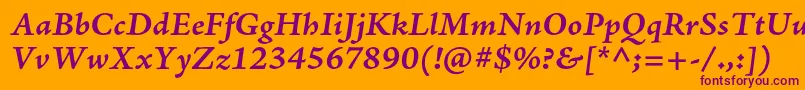 AjensonproBolditcapt Font – Purple Fonts on Orange Background