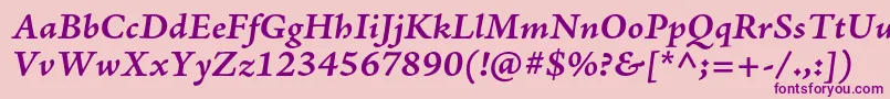 AjensonproBolditcapt Font – Purple Fonts on Pink Background