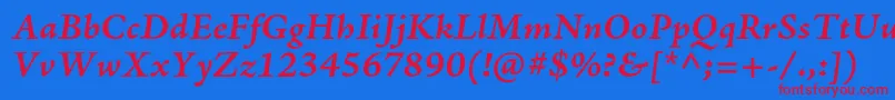 Шрифт AjensonproBolditcapt – красные шрифты на синем фоне
