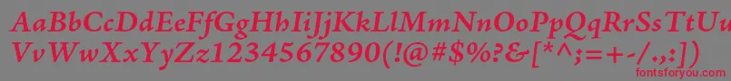 AjensonproBolditcapt Font – Red Fonts on Gray Background