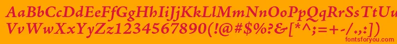AjensonproBolditcapt Font – Red Fonts on Orange Background