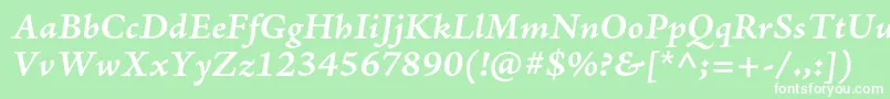 AjensonproBolditcapt-Schriftart – Weiße Schriften auf grünem Hintergrund