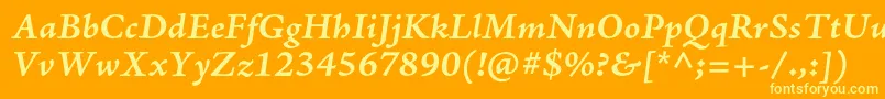 AjensonproBolditcapt Font – Yellow Fonts on Orange Background