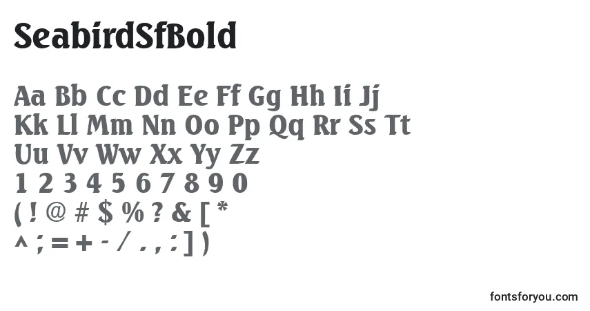 Schriftart SeabirdSfBold – Alphabet, Zahlen, spezielle Symbole