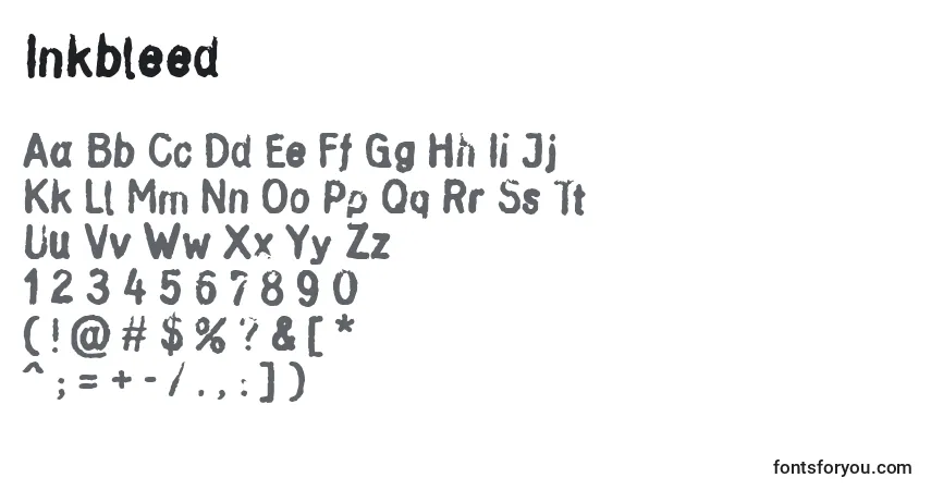 Fuente Inkbleed - alfabeto, números, caracteres especiales