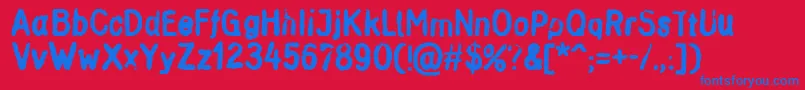 Inkbleed Font – Blue Fonts on Red Background