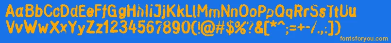 Inkbleed Font – Orange Fonts on Blue Background