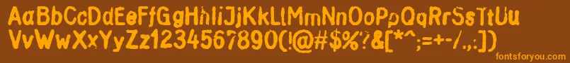 Inkbleed Font – Orange Fonts on Brown Background