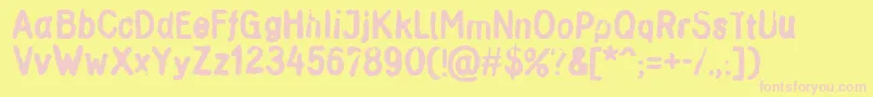 Inkbleed Font – Pink Fonts on Yellow Background