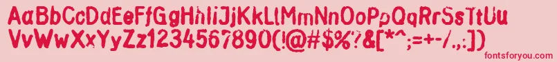 Inkbleed Font – Red Fonts on Pink Background