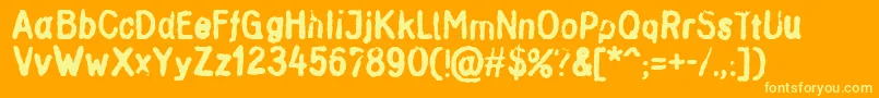 Inkbleed Font – Yellow Fonts on Orange Background