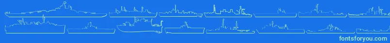 Police UsNavyMirror3D – polices vertes sur fond bleu