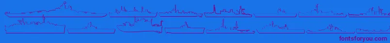 UsNavyMirror3D-fontti – violetit fontit sinisellä taustalla