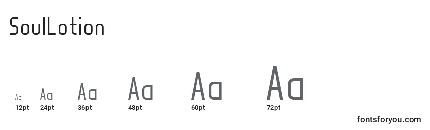 SoulLotion Font Sizes