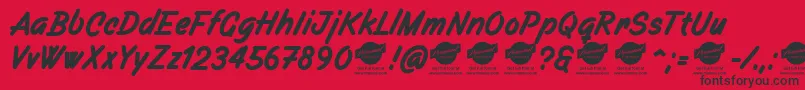 Filbertbrushdemo Font – Black Fonts on Red Background