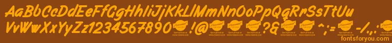 Filbertbrushdemo Font – Orange Fonts on Brown Background