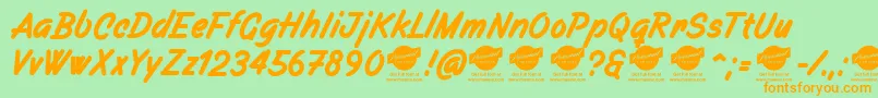 Filbertbrushdemo Font – Orange Fonts on Green Background