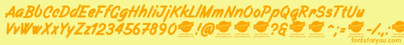 Filbertbrushdemo Font – Orange Fonts on Yellow Background