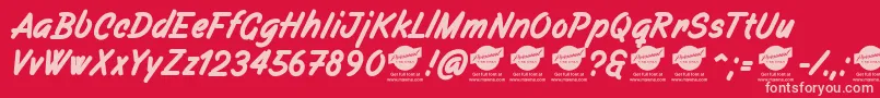 Filbertbrushdemo Font – Pink Fonts on Red Background