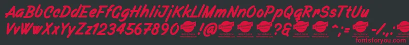 Filbertbrushdemo Font – Red Fonts on Black Background
