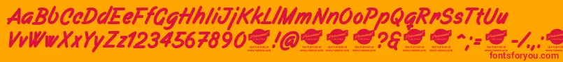 Filbertbrushdemo Font – Red Fonts on Orange Background