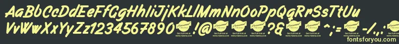 Filbertbrushdemo Font – Yellow Fonts on Black Background