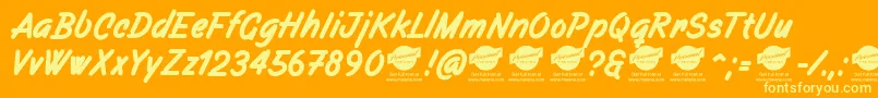 Filbertbrushdemo Font – Yellow Fonts on Orange Background