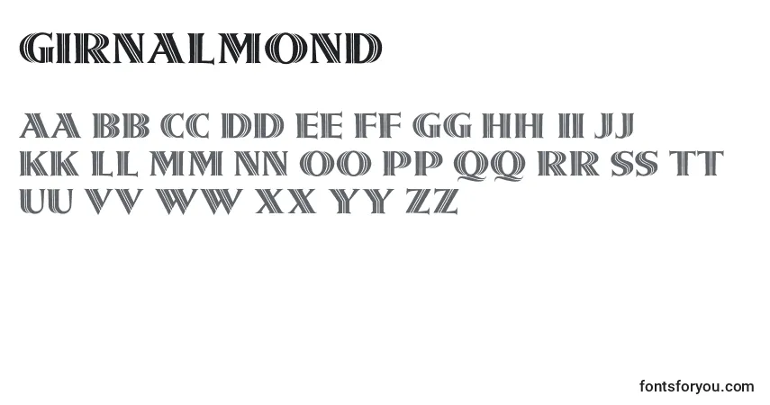 Schriftart Girnalmond – Alphabet, Zahlen, spezielle Symbole