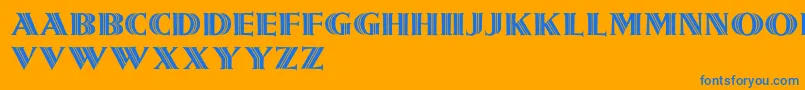Girnalmond Font – Blue Fonts on Orange Background