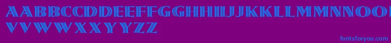 Girnalmond-Schriftart – Blaue Schriften auf violettem Hintergrund