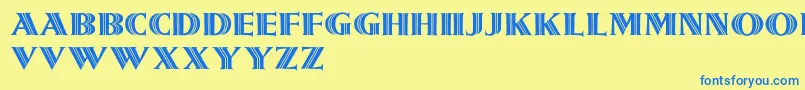 Girnalmond-Schriftart – Blaue Schriften auf gelbem Hintergrund