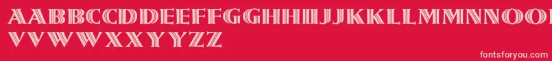 Girnalmond-Schriftart – Rosa Schriften auf rotem Hintergrund