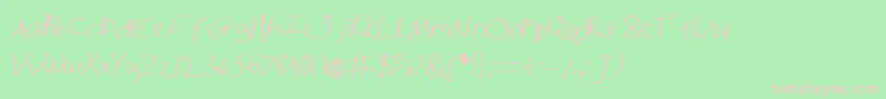Fonte Shaunhand – fontes rosa em um fundo verde