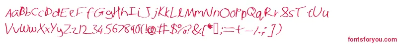 Shaunhand-Schriftart – Rote Schriften auf weißem Hintergrund