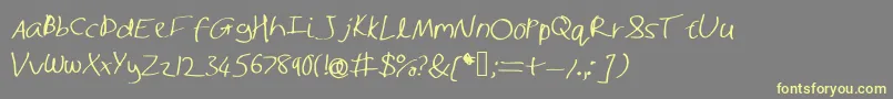 Shaunhand-fontti – keltaiset fontit harmaalla taustalla