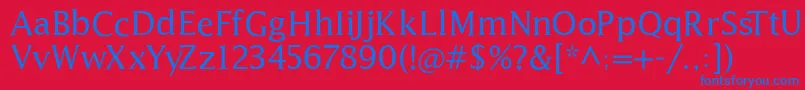 フォントLatine – 赤い背景に青い文字