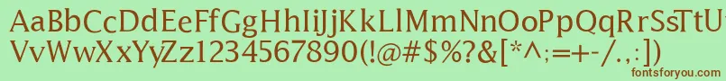 Czcionka Latine – brązowe czcionki na zielonym tle