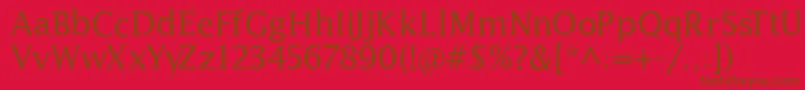 Latine-Schriftart – Braune Schriften auf rotem Hintergrund