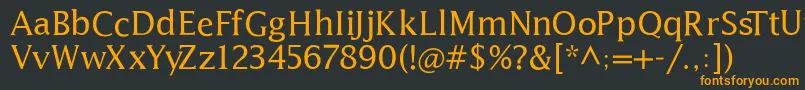 フォントLatine – 黒い背景にオレンジの文字