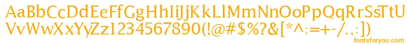 フォントLatine – 白い背景にオレンジのフォント