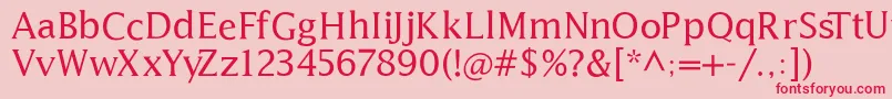 フォントLatine – ピンクの背景に赤い文字