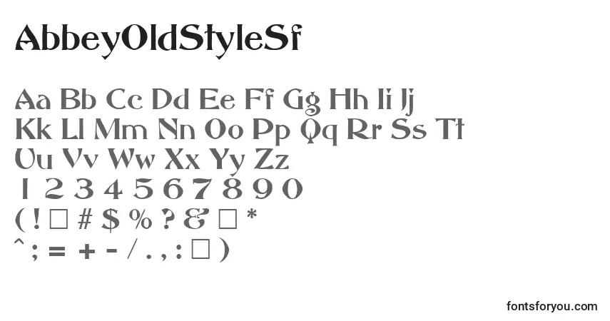 A fonte AbbeyOldStyleSf – alfabeto, números, caracteres especiais