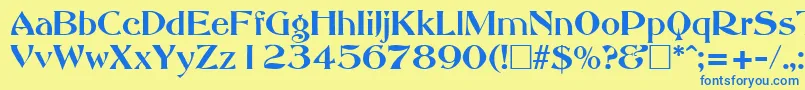 AbbeyOldStyleSf Font – Blue Fonts on Yellow Background
