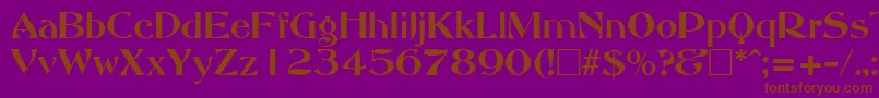 フォントAbbeyOldStyleSf – 紫色の背景に茶色のフォント