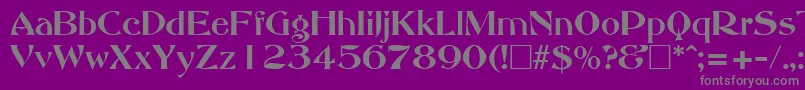 AbbeyOldStyleSf-fontti – harmaat kirjasimet violetilla taustalla