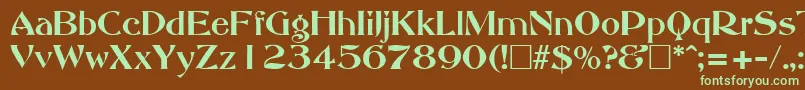 AbbeyOldStyleSf-fontti – vihreät fontit ruskealla taustalla