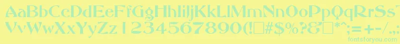 フォントAbbeyOldStyleSf – 黄色い背景に緑の文字