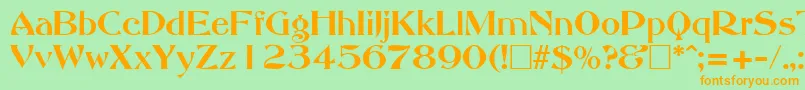 AbbeyOldStyleSf-fontti – oranssit fontit vihreällä taustalla