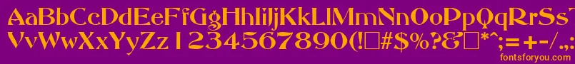 AbbeyOldStyleSf-fontti – oranssit fontit violetilla taustalla